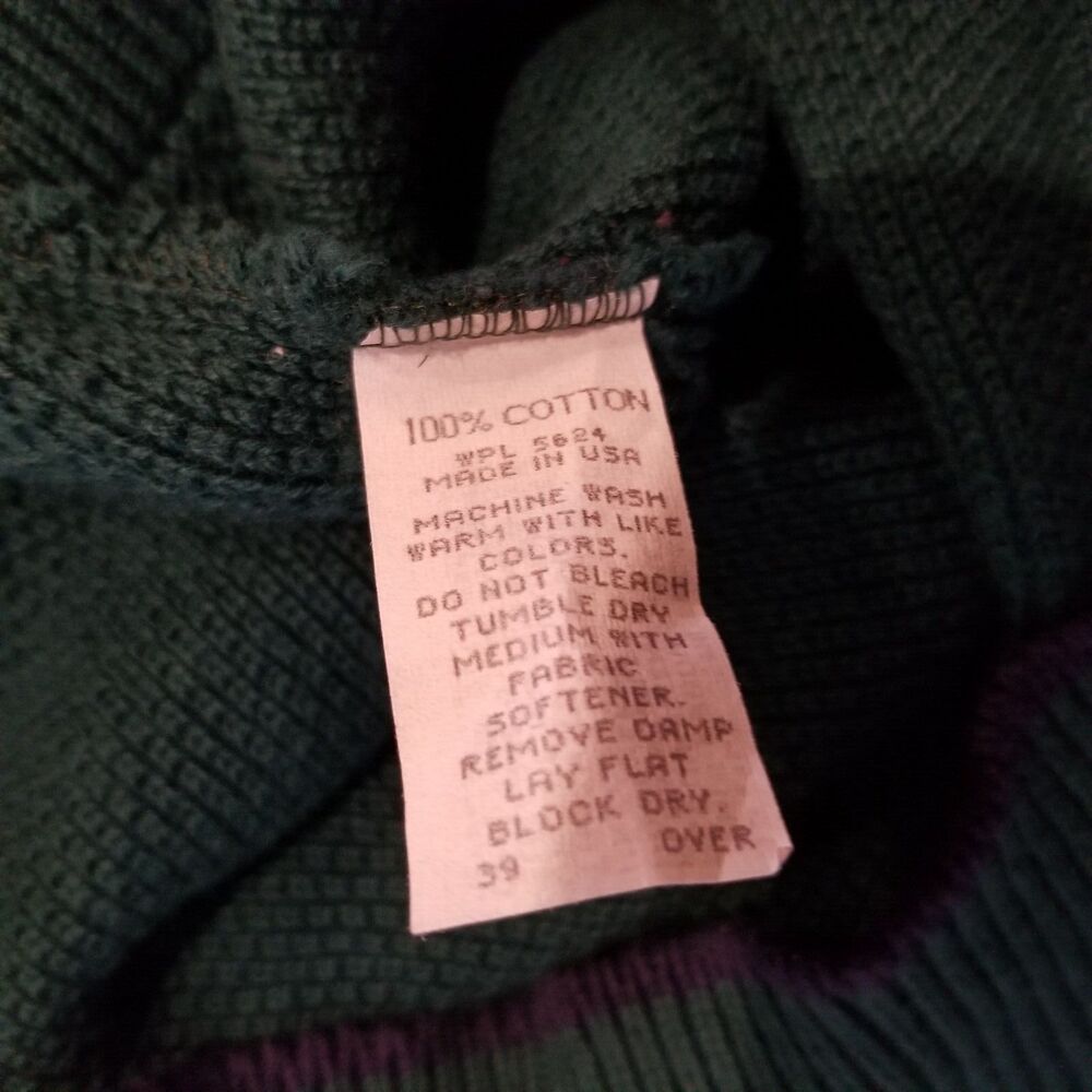 Men's Golf Knit Vest V-Neck  Hunter Green Embroidered  LOGO Vintage Size Large - Picture 5 of 5